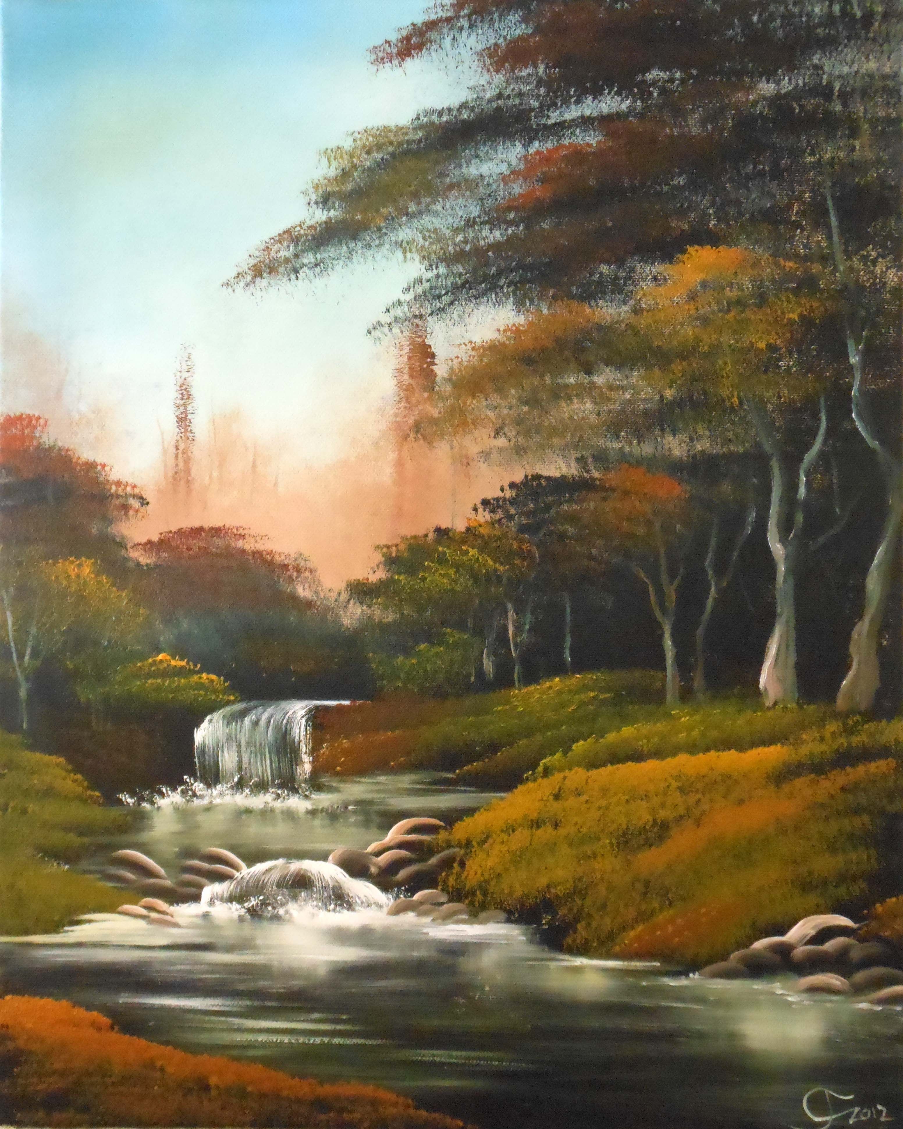 Herbstlandschaft mit Flusslauf