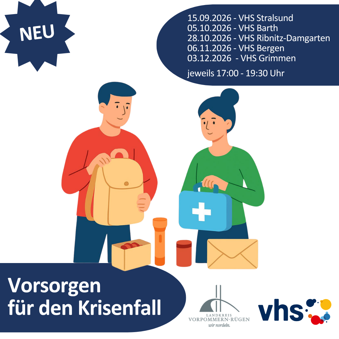 Öffnet die Seite 'Vorsorgen für den Krisenfall – Informationsveranstaltungen zur persönlichen Notfallvorsorge'